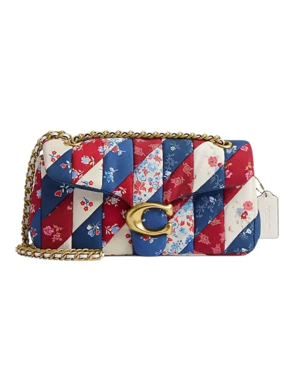 Coach Tabby 26 Limited Edition Americana Shoulder Bag Quilting Brass Red Blue